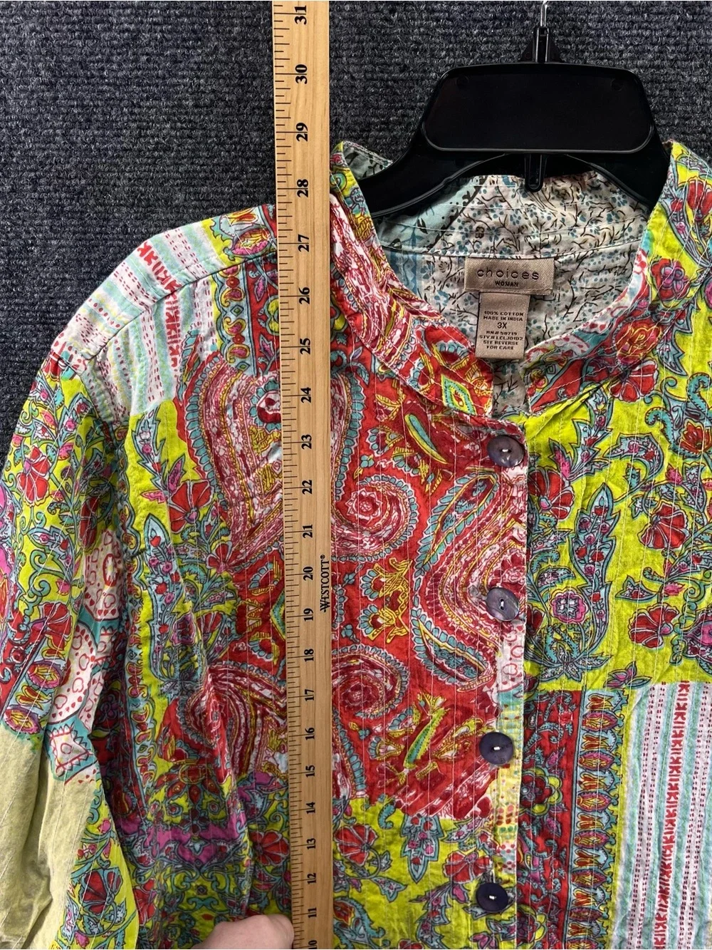 Choices Woman Patchwork Kantha Jacket 3X Cotton Boho Colorful Cottagecore Granny - Picture 8 of 11